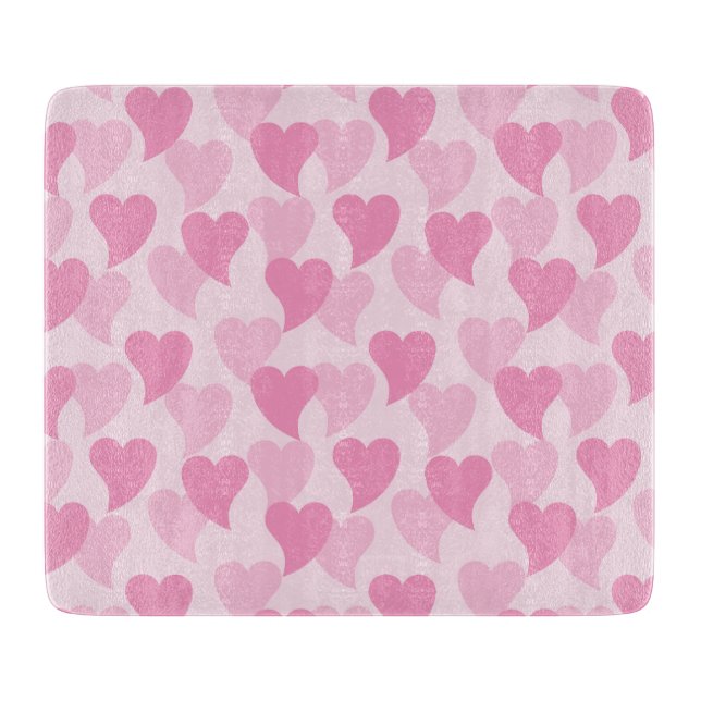 Lovely Hearts Seamless Pattern Cutting Board (Front)