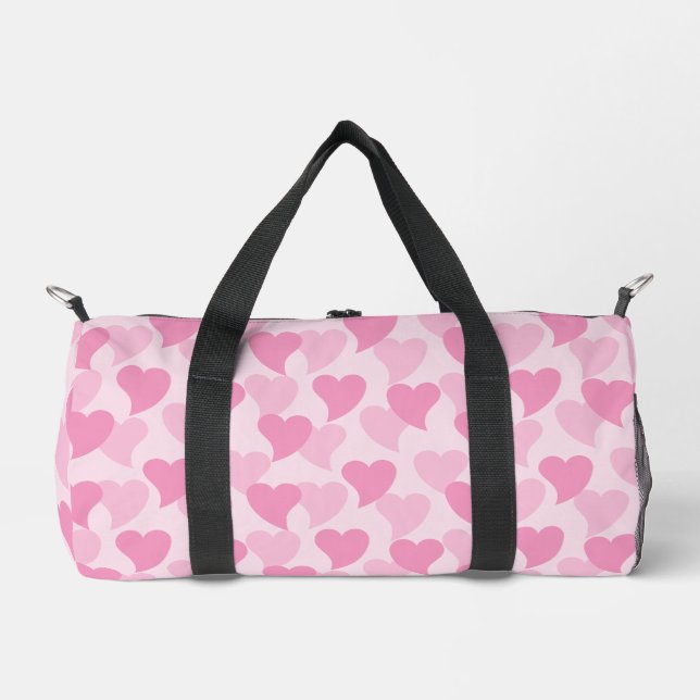 Lovely Hearts Seamless Pattern Duffle Bag (Front)