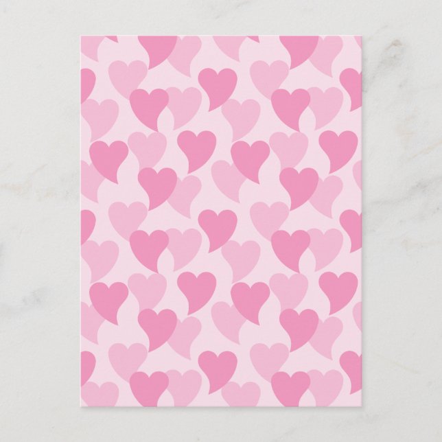 Lovely Hearts Seamless Pattern Postcard (Front)