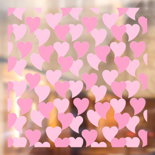 Lovely Hearts Seamless Pattern Window Cling