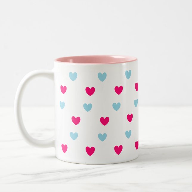 Lovely Hearts Two-Tone Coffee Mug (Left)
