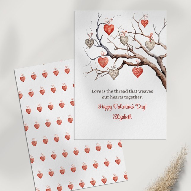 Lovely Hearts Valentine's Day Card (Lovely Hearts Valentine's Day Card on a white table.)