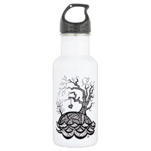 Lovely Hill Intricate Heart Tree illustration 532 Ml Water Bottle