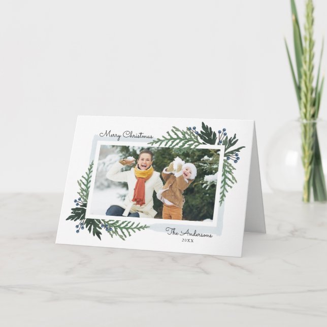 Lovely Holiday - Christmas Photo Greeting Card (Front)