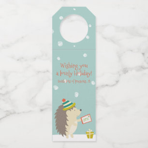 Lovely Holiday - Hedgehog Fun Christmas Bottle Tag