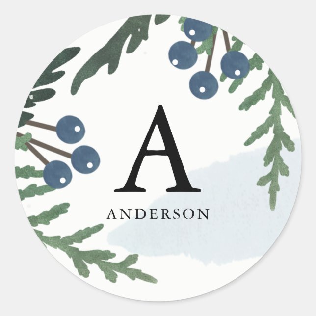 Lovely Holiday - Monogrammed Sticker (Front)