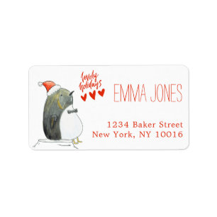 Lovely Holidays   Cute Penguin Christmas Label