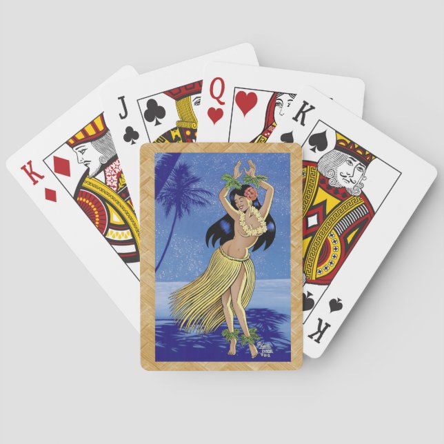 Lovely Hula Maiden Playing Cards (Back)