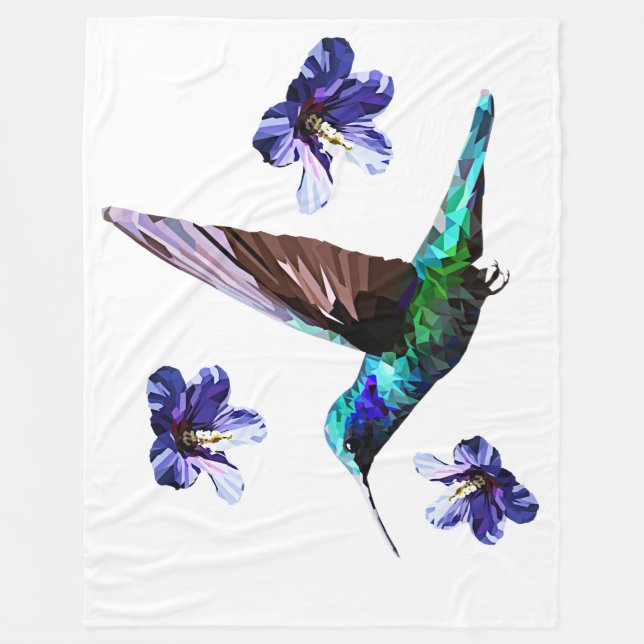 Lovely Hummingbird Fleece Blanket (Front)