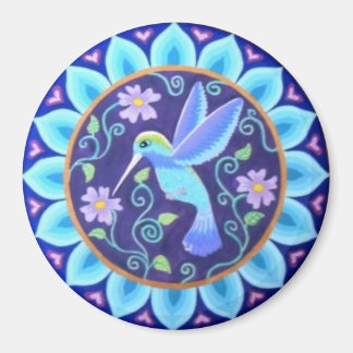 Lovely hummingbird mandala magnet by Soozie Wray