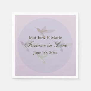 Lovely Hummingbirds Wedding Forever in Love Napkin