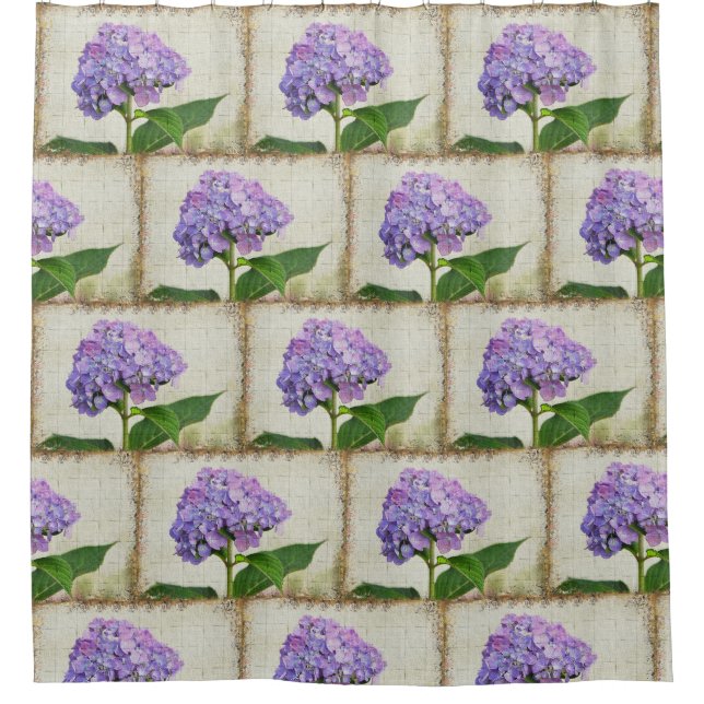 Lovely Hydrangea Blossoms Shower Curtain (Front)
