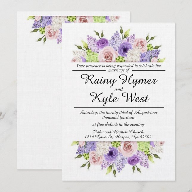 Lovely in Lavender Wedding Invitation (Front/Back)