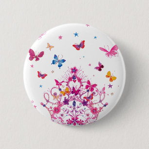 Lovely Infinity Butterfly 6 Cm Round Badge