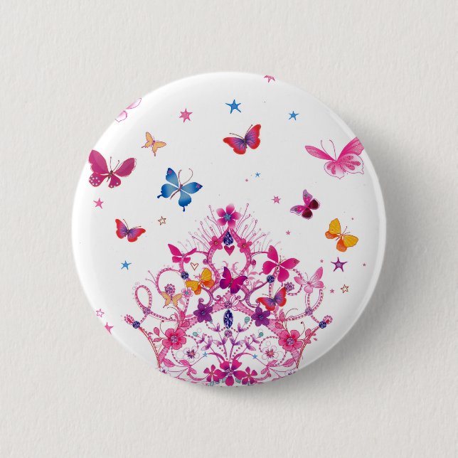 Lovely Infinity Butterfly 6 Cm Round Badge (Front)