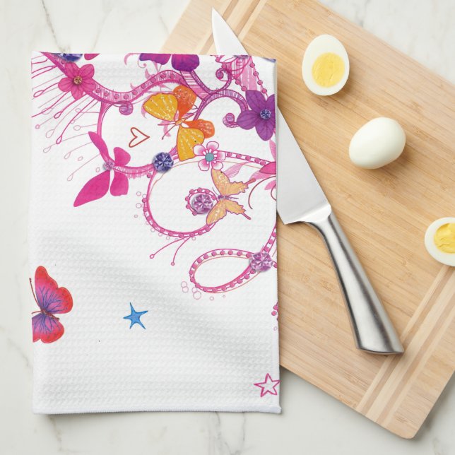 Lovely Infinity Butterfly Tea Towel (Quarter Fold)