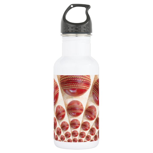 Lovely International Cricket Red Leather Ball Art  532 Ml Water Bottle (Front)