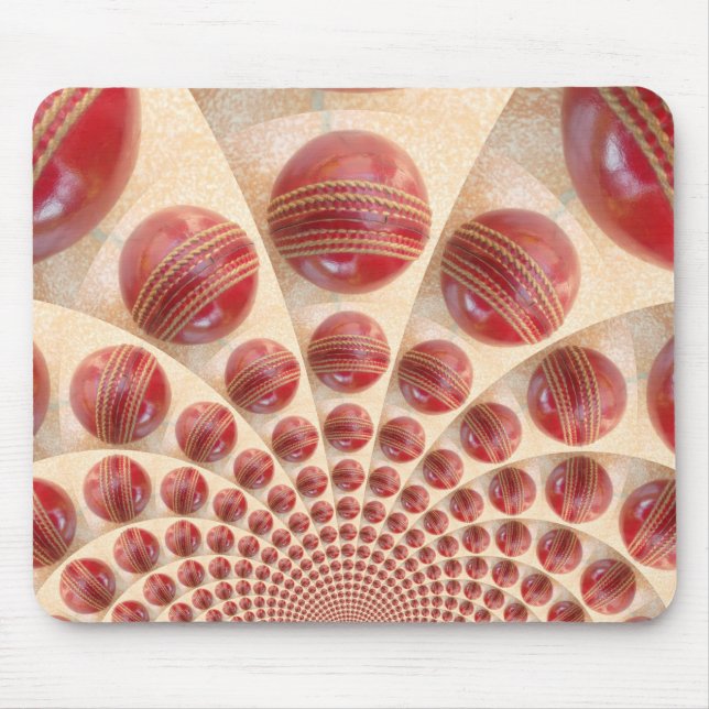 Lovely International Cricket Red Leather Ball Mouse Mat (Front)