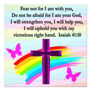 LOVELY ISAIAH 41:10 BIBLE VERSE DESIGN PHOTO PRINT