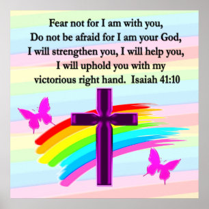 LOVELY ISAIAH 41:10 BIBLE VERSE DESIGN POSTER
