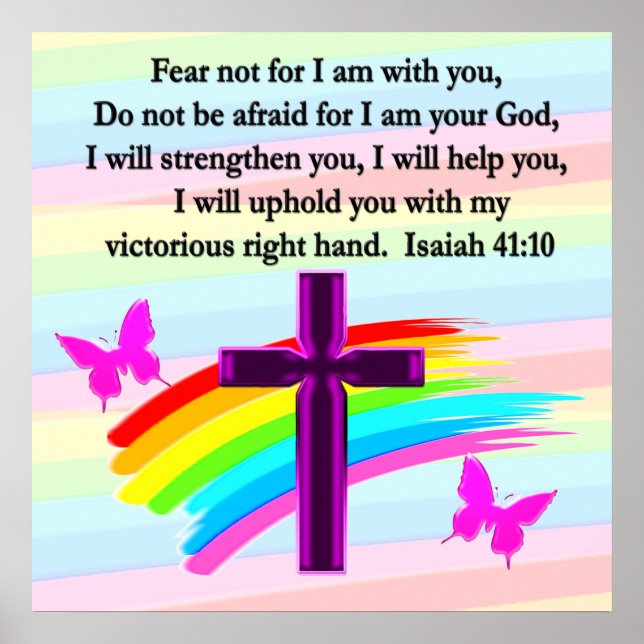 LOVELY ISAIAH 41:10 BIBLE VERSE DESIGN POSTER (Front)