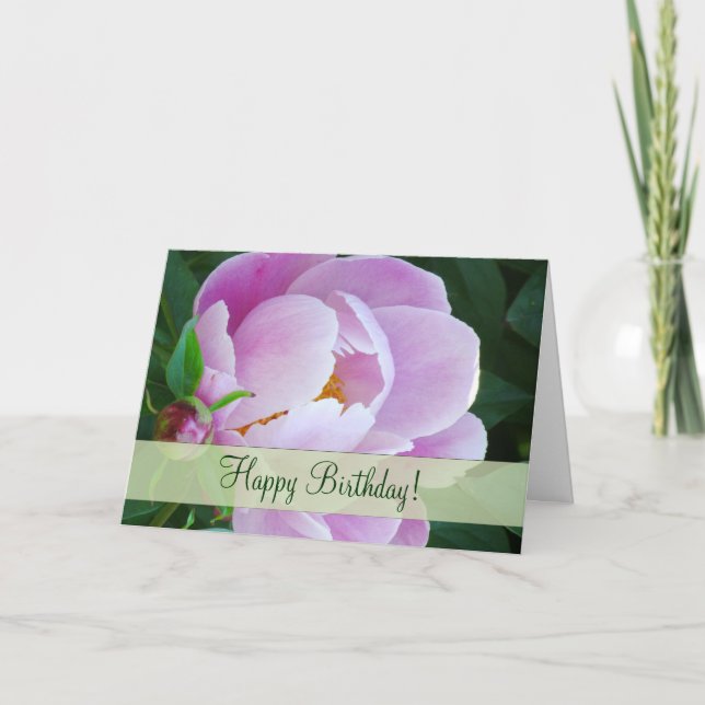 Lovely Japanese Peony  Birthday Greeting Card (Front)
