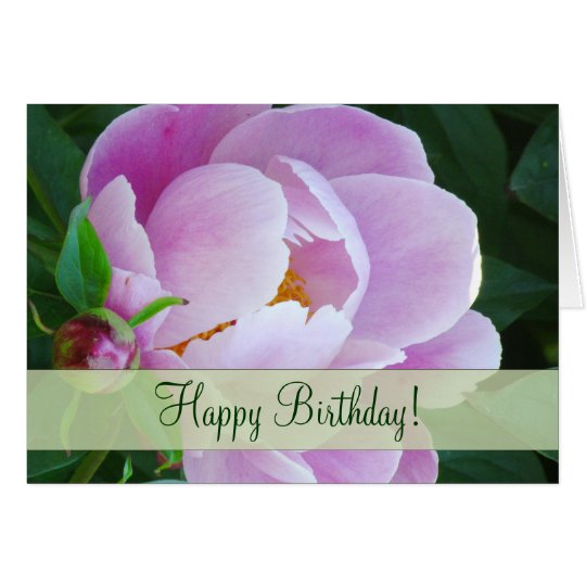 Lovely Japanese Peony Birthday Greeting Card