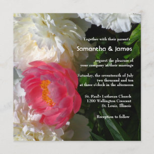 Lovely Japanese Peony Wedding Invitation