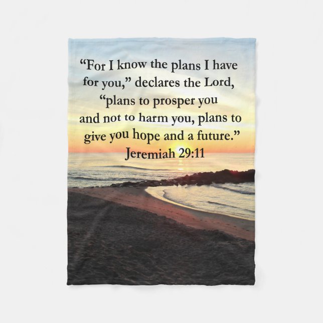 LOVELY JEREMIAH 29:11 SUNRISE PHOTO FLEECE BLANKET (Front)