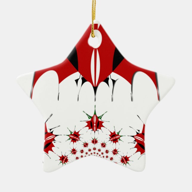 Lovely Kenya Flag. Ceramic Tree Decoration (Front)