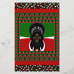 Lovely Kenyan Hearts flag Stationery
