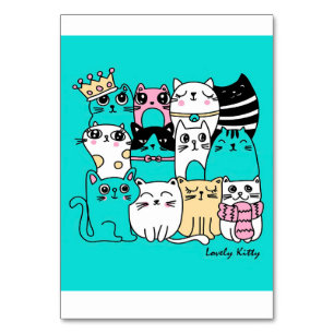 Lovely Kitties Cats, Cat Lover Gift,Cat Owner Gift Table Number