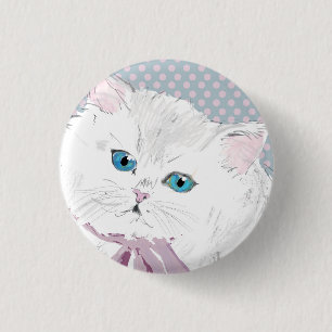 lovely kitty 3 cm round badge