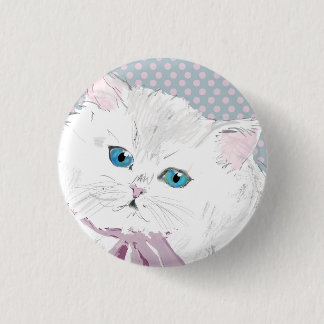 lovely kitty 3 cm round badge