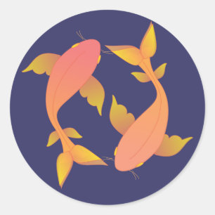 Lovely Koi Classic Round Sticker