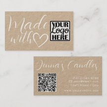 Lovely Kraft Paper Made With Love  Logo QR-Code 