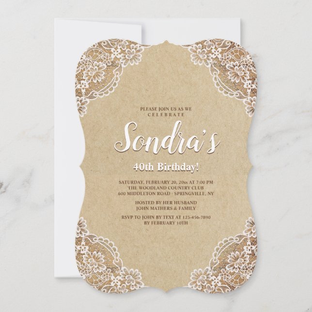 Lovely Lace Invitation (Front)
