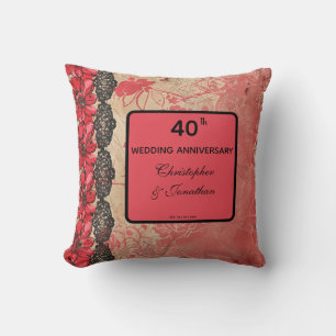 Lovely Lacy Boutique 40th Wedding Anniversary Cushion