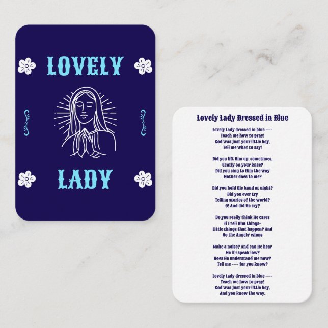 Lovely Lady Dressed in Blue Prayer Card (Front/Back)