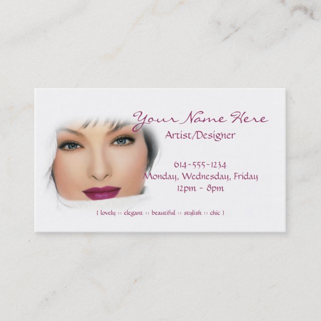 Lovely Lady Makeup/Nails/Beauty 2 Business Cards (Front)