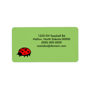 Lovely Ladybug Green Address Label