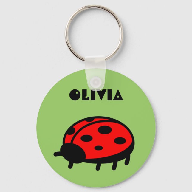Lovely Ladybug Name Keychain Olivia (Front)