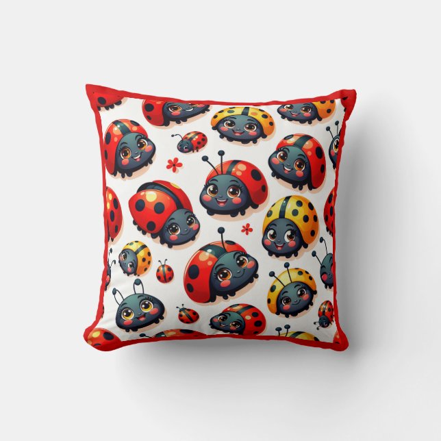 Lovely Ladybugs Cushion (Front)