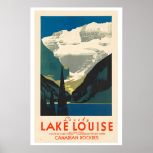 Lovely Lake Louise Canada Vintage Travel Poster