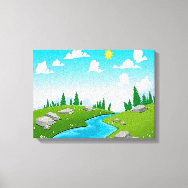 lovely landscape drawing canvas print (Front)