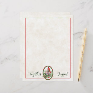 Lovely lantern with holly and cardinal Christmas