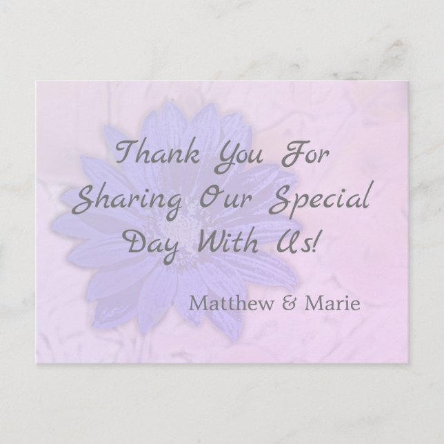 Lovely Lavender Floral Thank You Postcard (Front)