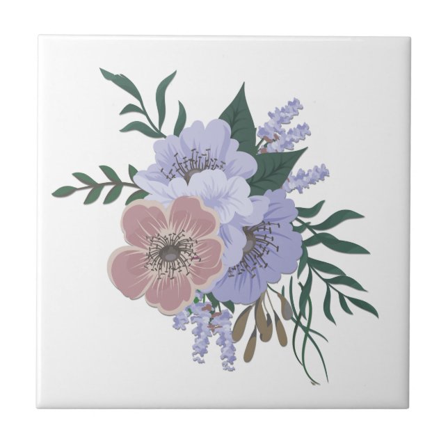 Lovely Lavender in Bouquet  Tile (Front)