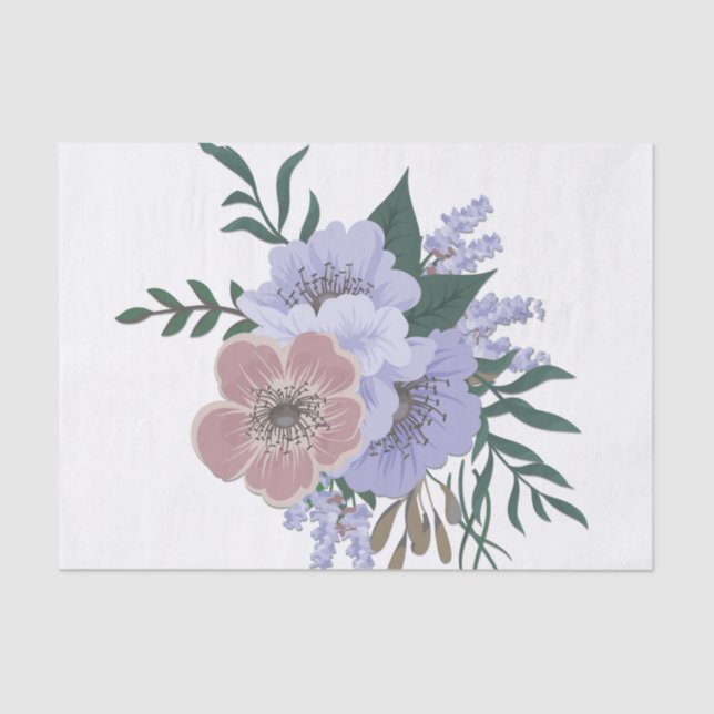 Lovely Lavender in Bouquet  Tissue Paper (Front)