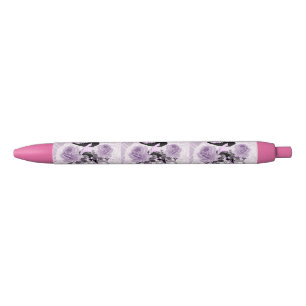 Lovely Lavender Lady Vintage Lace & Roses Pink Pen